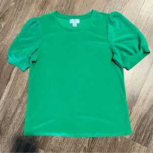 CeCe Vibrant Green Top